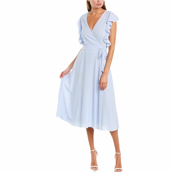 1. State Dresses & Skirts - NWT 1. State Wrap Midi Dress in Opal Waters